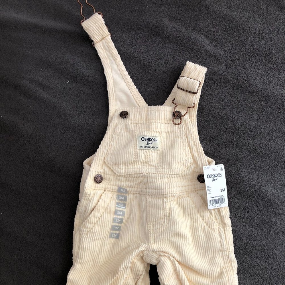OshKosh Jersey-Lined Corduroy Overalls NWT